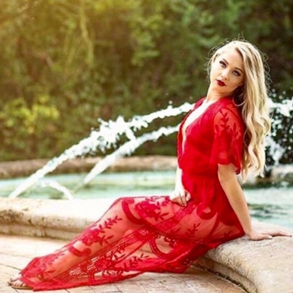 NWT Honey Punch Lace Romper Dress on Top - Picture 3 of 4